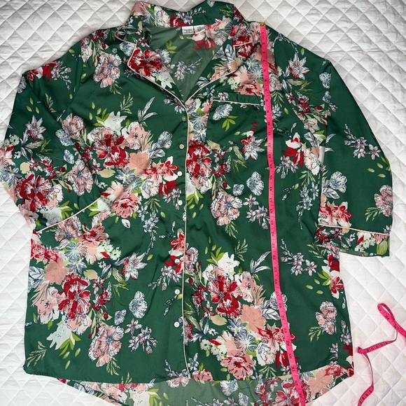Cupcakes and Cashmere Floral Button Down Pajama Shirt Size 1XL - Picture 5 of 7